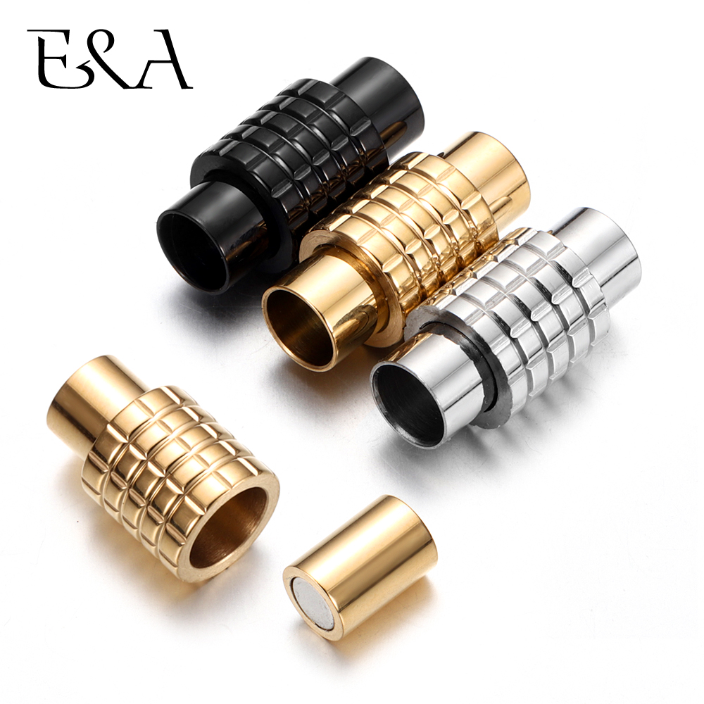 Leather Bracelet - Stainless Steel Magnetic Clasps 6mm Hole