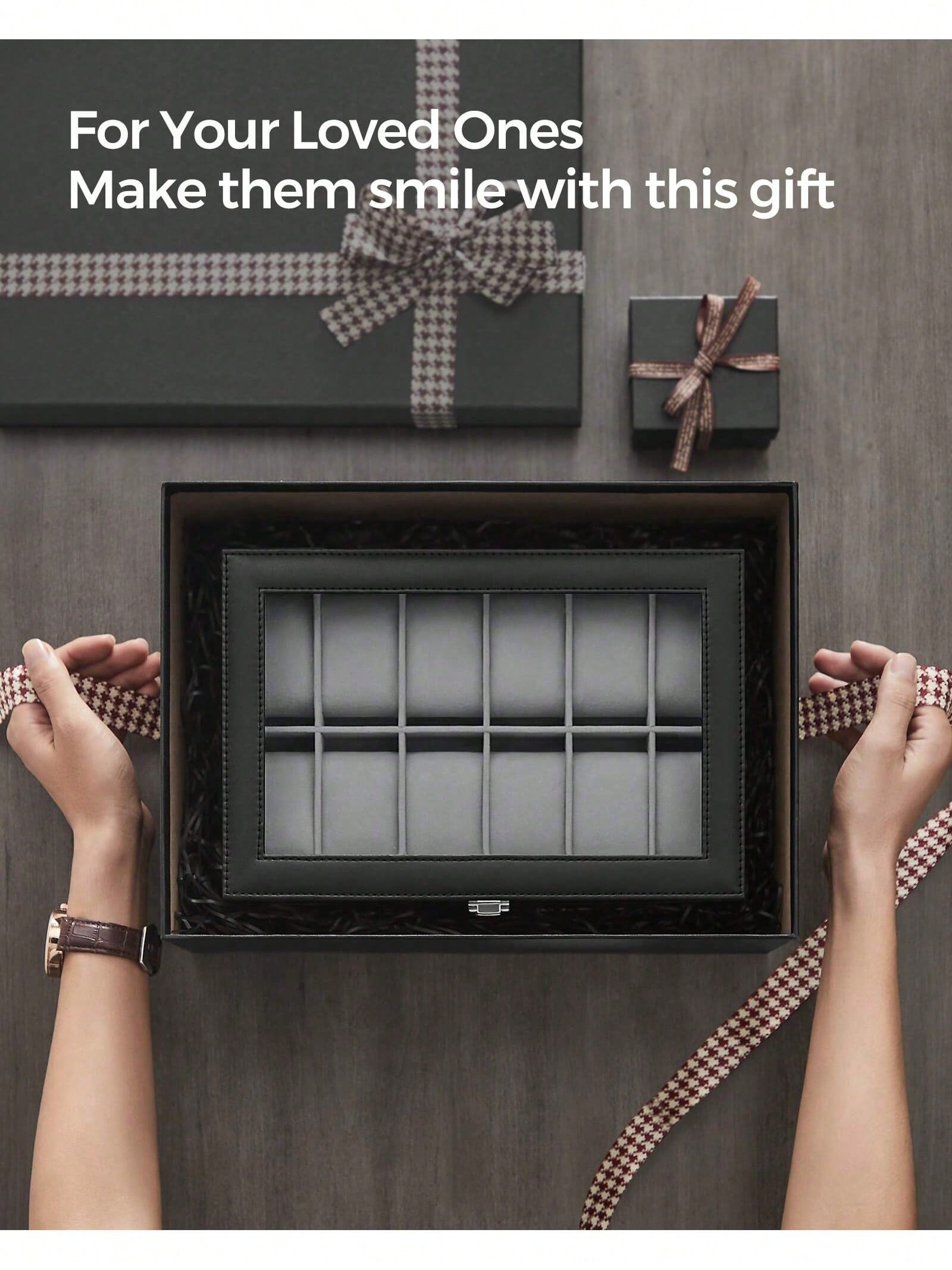 12-Slot Lockable Watch Box wit - Leather Bracelet review and price