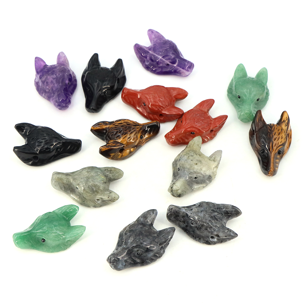 40mm Wolf Head Stone Pendant N - Wolf Jewelry & Watches Tampa Reviews review and price