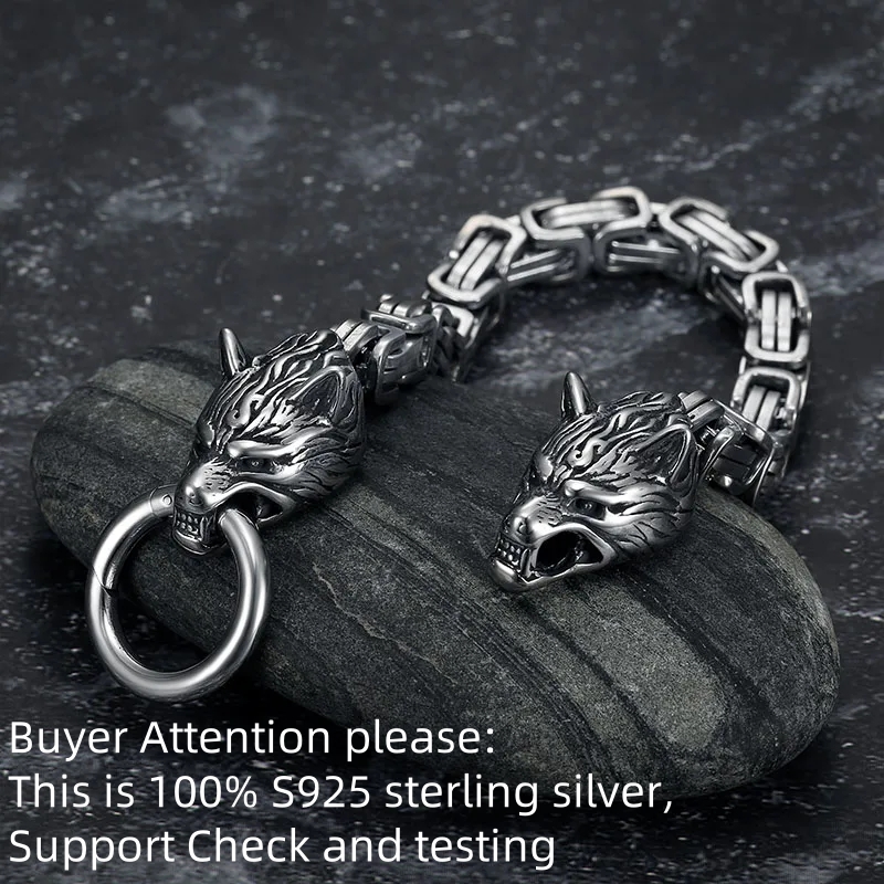 S925 Sterling Silver Double Wo - Wolf Jewelry & Watches Tampa Reviews review and price