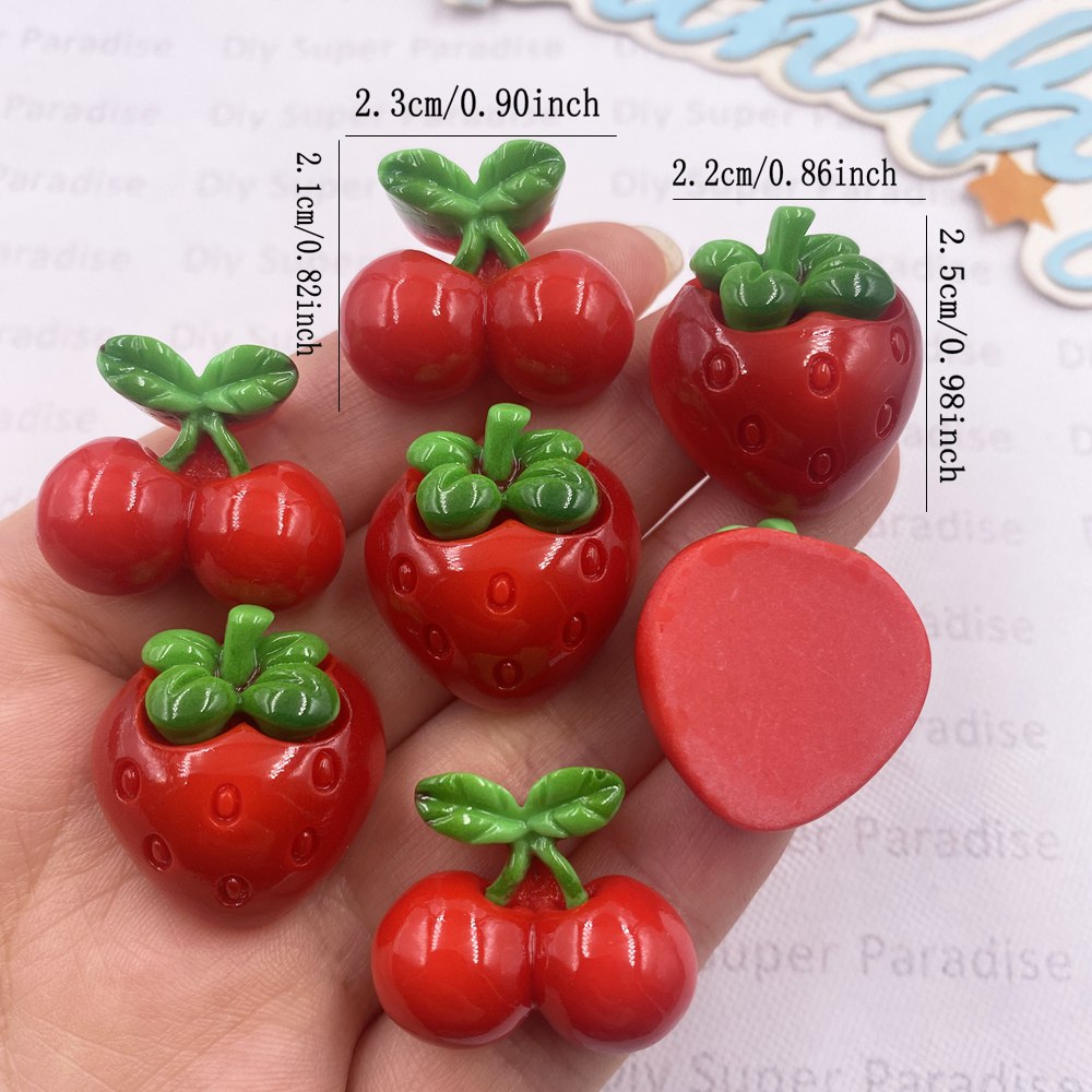 8PCS Resin Kawaii Colorful Red - Paradise Jewelry & Watches Llc Photos review and price